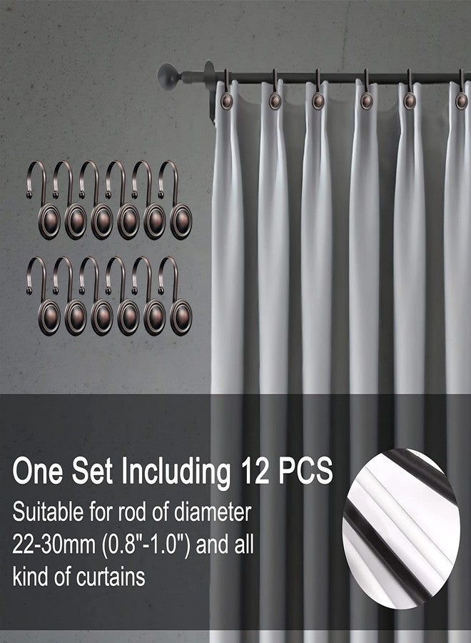 YJNSFT Bronze Shower Curtain Hooks Brown, Decorative Tan Copper Curtain Rod Hooks, Dark Vintage Rustic Farmhouse Curtain Rings (12 Pcs Set) - Image 4