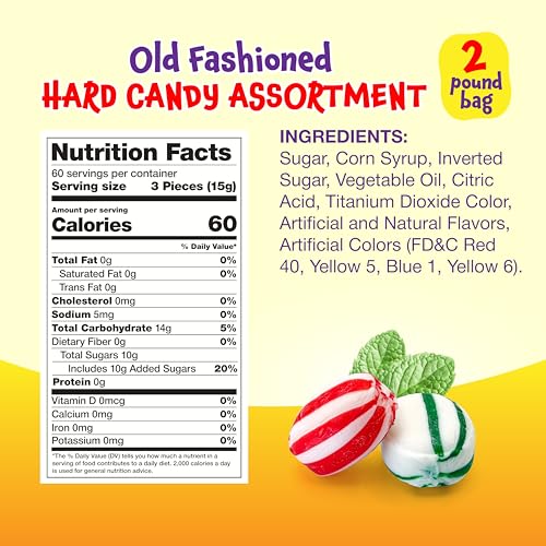 FUNTASTY Old Fashioned Hard Candy Assortment  2 Pound Bag  Hard Candy Individually Wrapped  Peppermint Strawberry Cinnamon Butterscotch and Fruit Flavors - Image 5