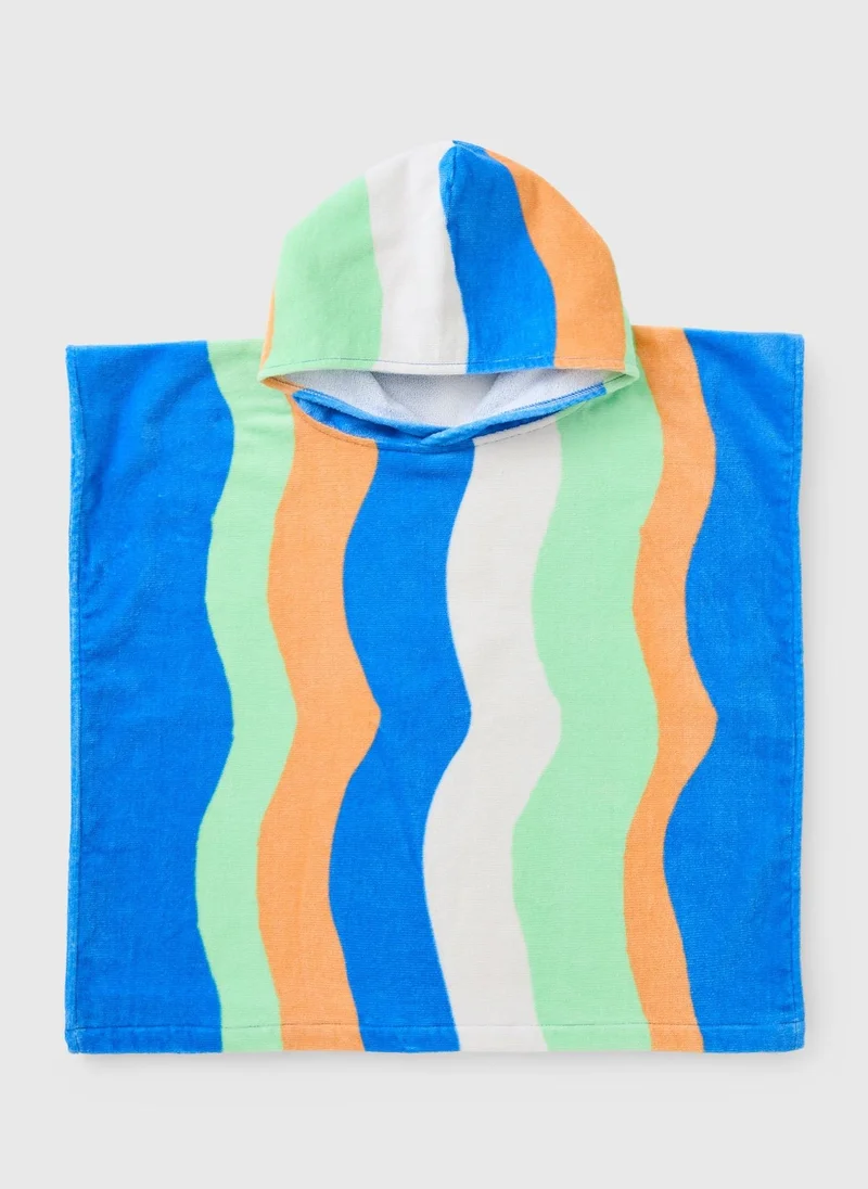 Matalan Boys Multicolour Wave Stripe Poncho
