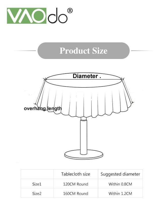 Waterproof Tablecloth Spillproof Wrinkle Free Table Cloth Kitchen Dinning Tabletop Decoration Fabric Cotton and Linen Round Table Mat Table Cover for Outdoor and Indoor Use Grey