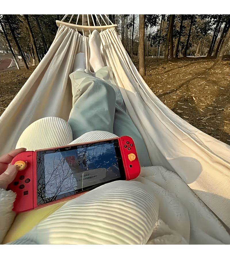 White Upgrade 150 Models Double Hammock Hanging Swing Bed Chair For Garden Balcony Courtyard Outdoor Relaxation All Season Sunbathing - Image 2