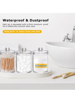 Generic 6 Pack Qtip Dispenser Apothecary Jars Bathroom, Qtip Holder Storage Canister Clear Plastic Acrylic Jar for Cotton Balls, Cotton Swabs, Cotton Rounds, Floss Picks, Hair Clips,12 Oz  - Image 5