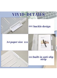Generic 4 Pcs Portable Project Case Clear A4 File Box Transparent File Slim Cases Plastic Storage File Boxes Board Game Storage Organizer ,12.1 x 9.1 Inch  - Image 3