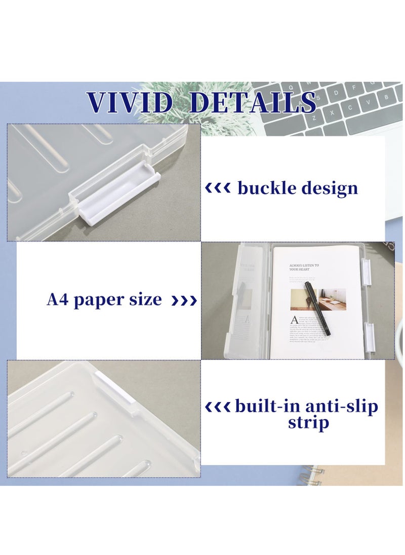 Generic - 4 Pcs Portable Project Case Clear A4 File Box Transparent File Slim Cases Plastic Storage File Boxes Board Game Storage Organizer ,12.1 x 9.1 Inch - Image 1