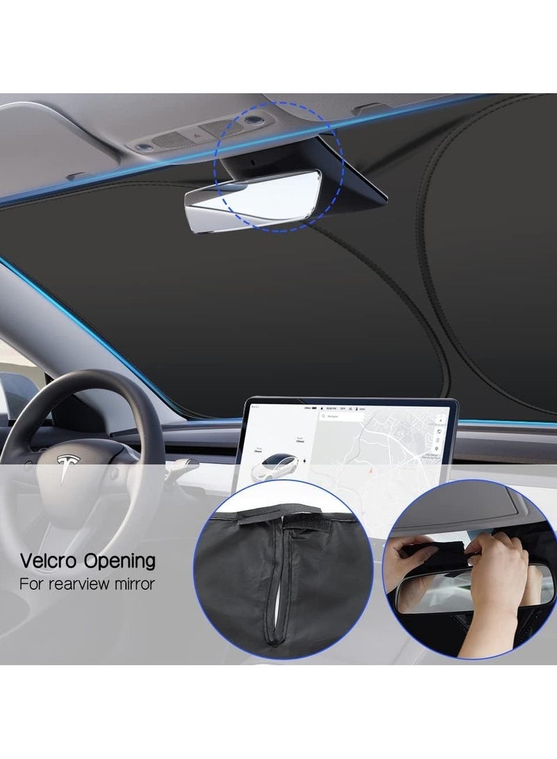 مظلة سيارة أمامية قابلة للطي - عازل حراري عاكس **عالمي** يحجب الأشعة فوق البنفسجية | حقيبة تخزين | مناسبة للاندكروزر والباترول **وغيرها** (١٤٥x٨٠سم) - Image 2