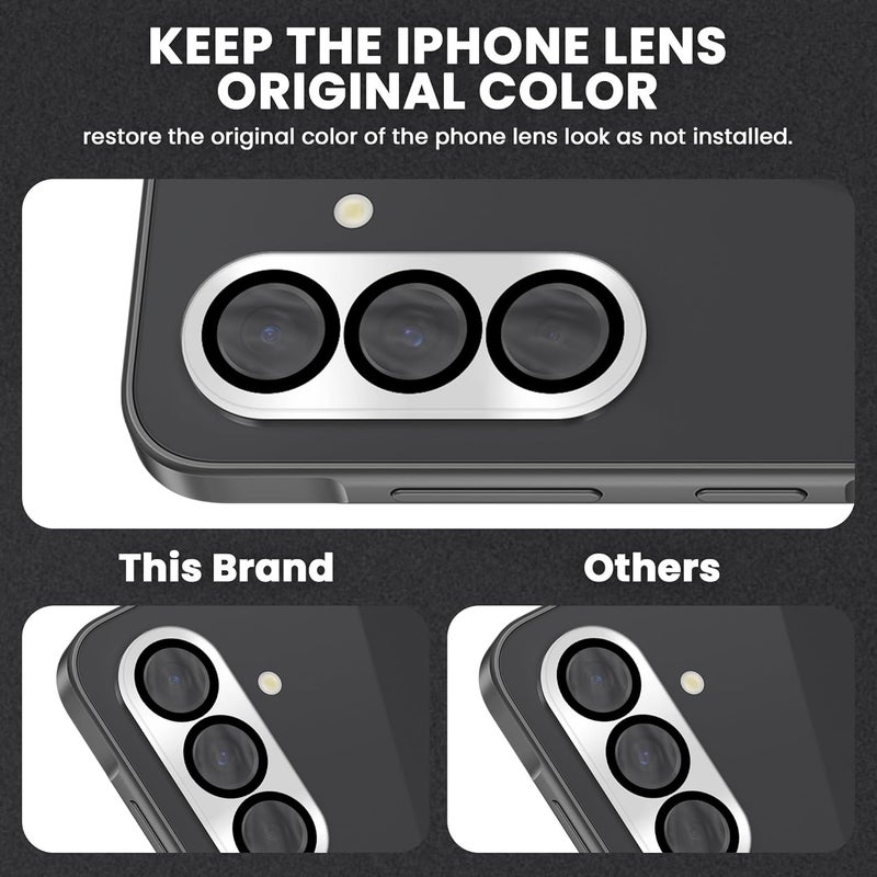 FIRST MART Camera Lens Protector for Samsung Galaxy A36 (6.7 Inches) Tough HD Individual Aluminum Alloy Lens Rings Cover, Scratch Resistant, Thin Lens Protection| Silver, 1 Pack - Image 3