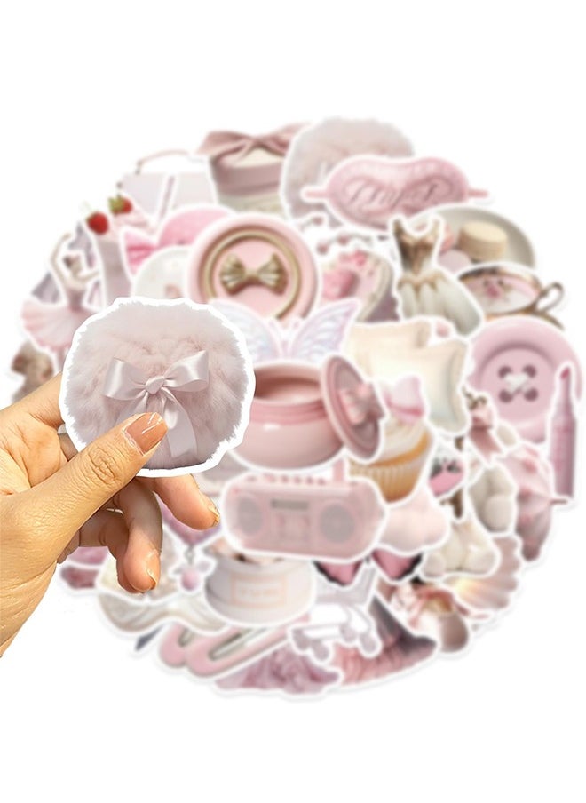 Organizer - 50Pcs Girls Gentle Ballet Pink Sticker, Pink Aesthetic Graffiti Sticker for Kids Teens, Cute Pink Laptops Decals for Water Bottles Journal Bag Phone - Image 1