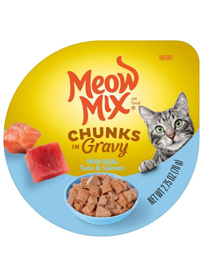 مياو مكس طعام القطط الرطب Meow Mix Seafood Favorites Chunks in Gravy، عبوة متنوعة، 2.75 أونصة (عبوة من 12 قطعة) - Image 2