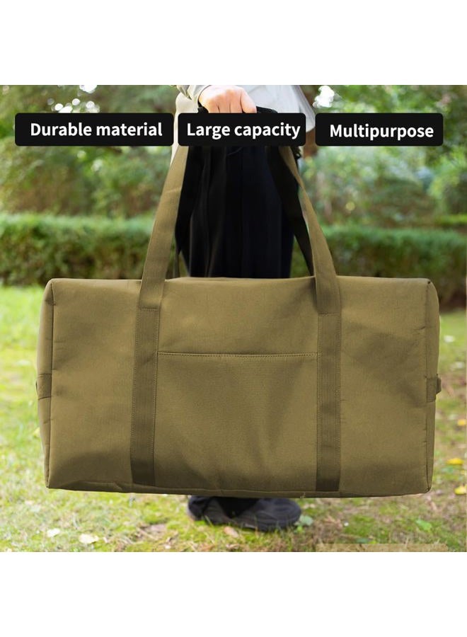 Janebert Large Military Duffle Bag Tactical Gear Load Out Bag Camping Storage Utility Tote Deployment Cargo Bag Travel Sports Equipment Duffel Luggage Bag with, Khaki, Medium(25.59"x11.81"x13.78"), Camp - Image 5