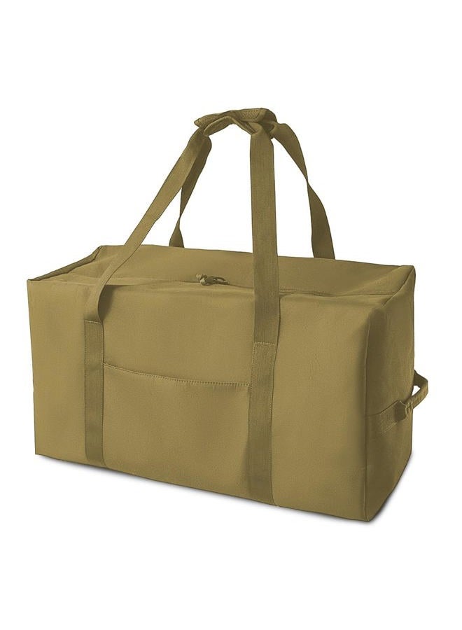Janebert Large Military Duffle Bag Tactical Gear Load Out Bag Camping Storage Utility Tote Deployment Cargo Bag Travel Sports Equipment Duffel Luggage Bag with, Khaki, Medium(25.59"x11.81"x13.78"), Camp - Image 1