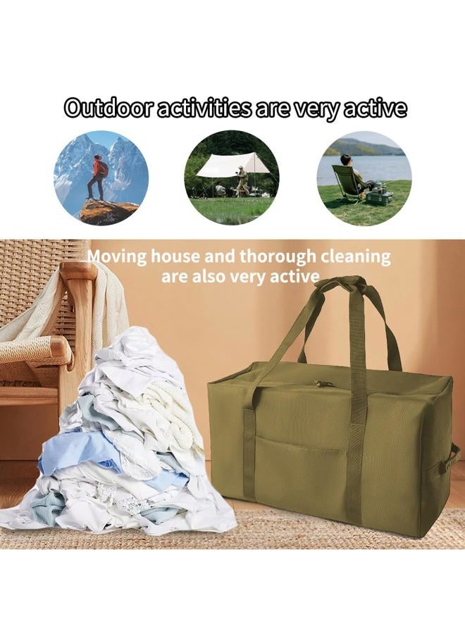 Janebert Large Military Duffle Bag Tactical Gear Load Out Bag Camping Storage Utility Tote Deployment Cargo Bag Travel Sports Equipment Duffel Luggage Bag with, Khaki, Medium(25.59"x11.81"x13.78"), Camp - Image 4