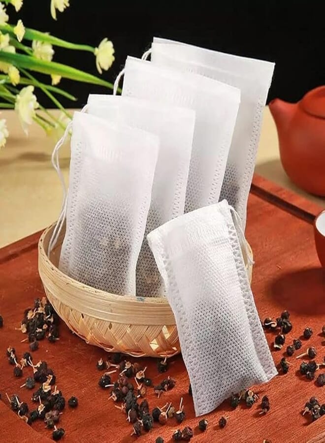 Spaceshoop Reusable Empty Tea Bags (100 Pieces, 12 x 10cm)