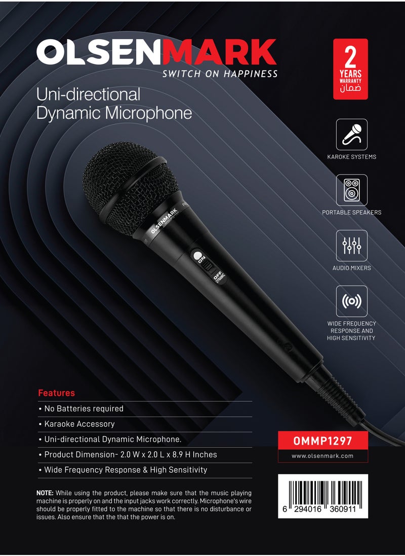 Olsenmark - Olsenmark Dynamic Microphone OMMP1297 High Quality Sound - Image 1