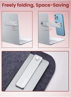 Moxedo Moxedo Magnetic Side Mount Phone Holder Aluminum Alloy Adjustable Laptop Desktop Monitor Side Mount Clip Silver  - Image 4