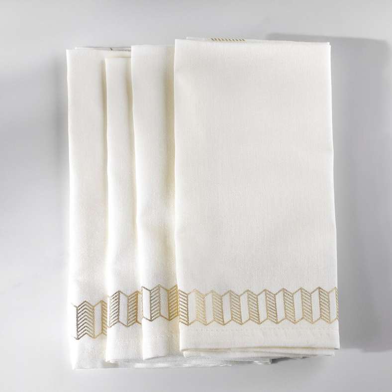 Pan Home Celestia Foil Printed Napkin Set - Gold - Image 3