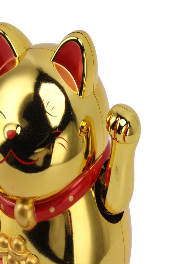 Cocoarm 5.5 Inch Lucky Cat, Smiling Lucky Cat Waving Arms for Wealth and Prosperity, Fortune Cat Statue Decoration for Home Shop Restaurant Car Party (MLY11020-4 Gold) - Image 5