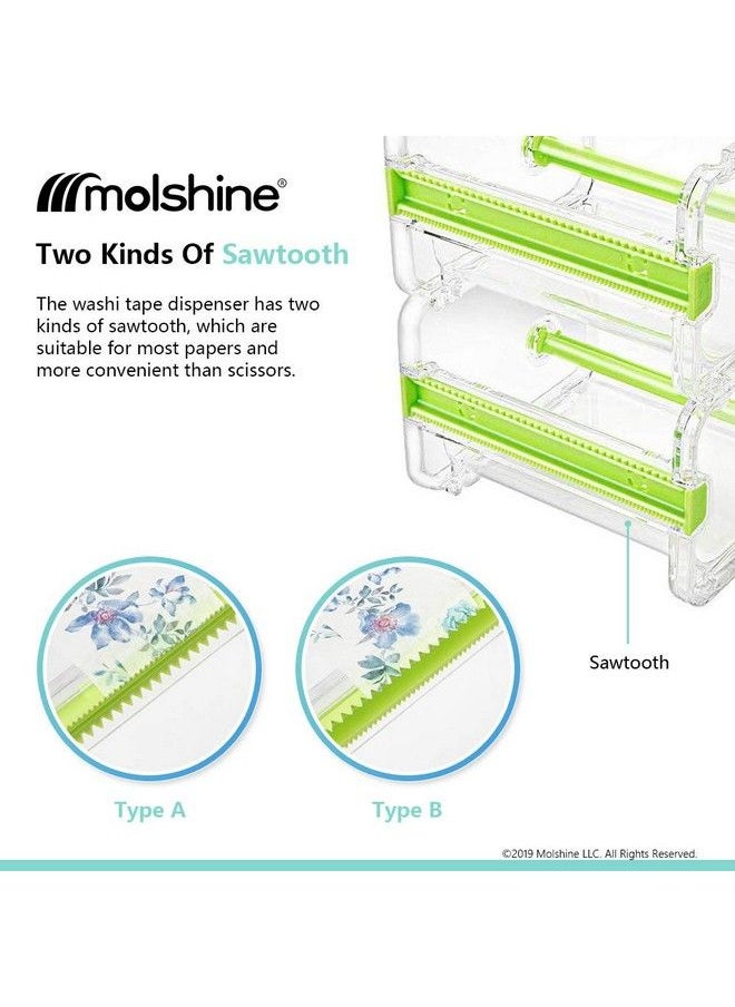 molshine Transparent Visible Desktop Multi Washi Masking Tape Dispensertape Cutterroll Tape Holder (Not Include Masking Tape) (Brown)  - Image 3