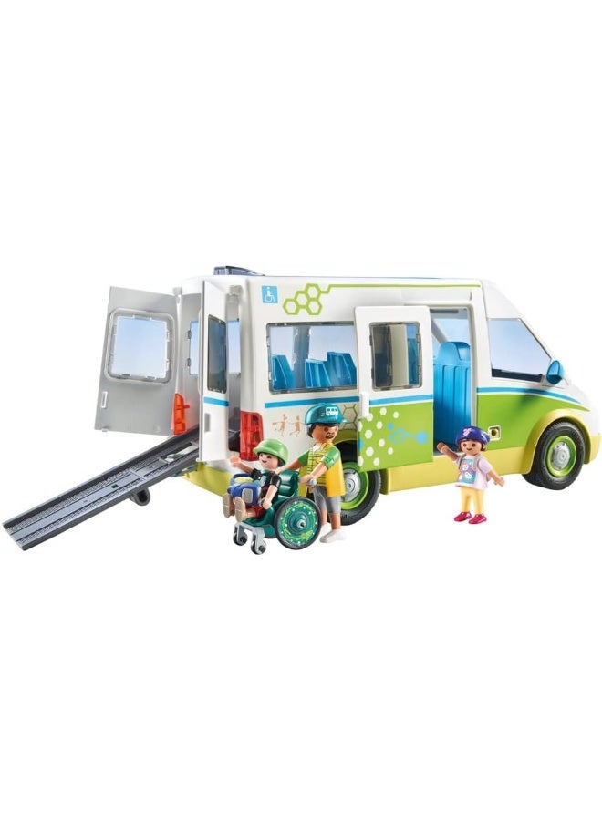 بلاي موبيل بلايموبيل حافلة المدرسة – مجموعة لعب مع شخصيات، نموذج حافلة، إكسسوارات صفية، وعناصر إبداعية للعب خيالي | موديل 71329 | لعبة إبداعية للأطفال من عمر 4 سنوات فأكثر - Image 2
