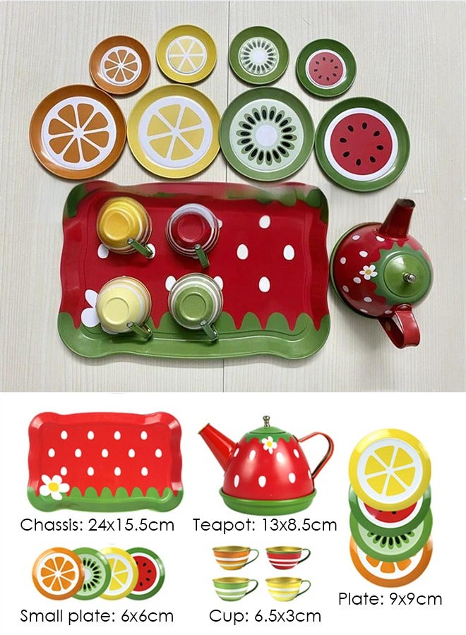 Loquat 14 piece children's pretend game tea set, toddler toy girl tea party set, children's tea party set, learning and social skills, children's birthday gift - Image 5