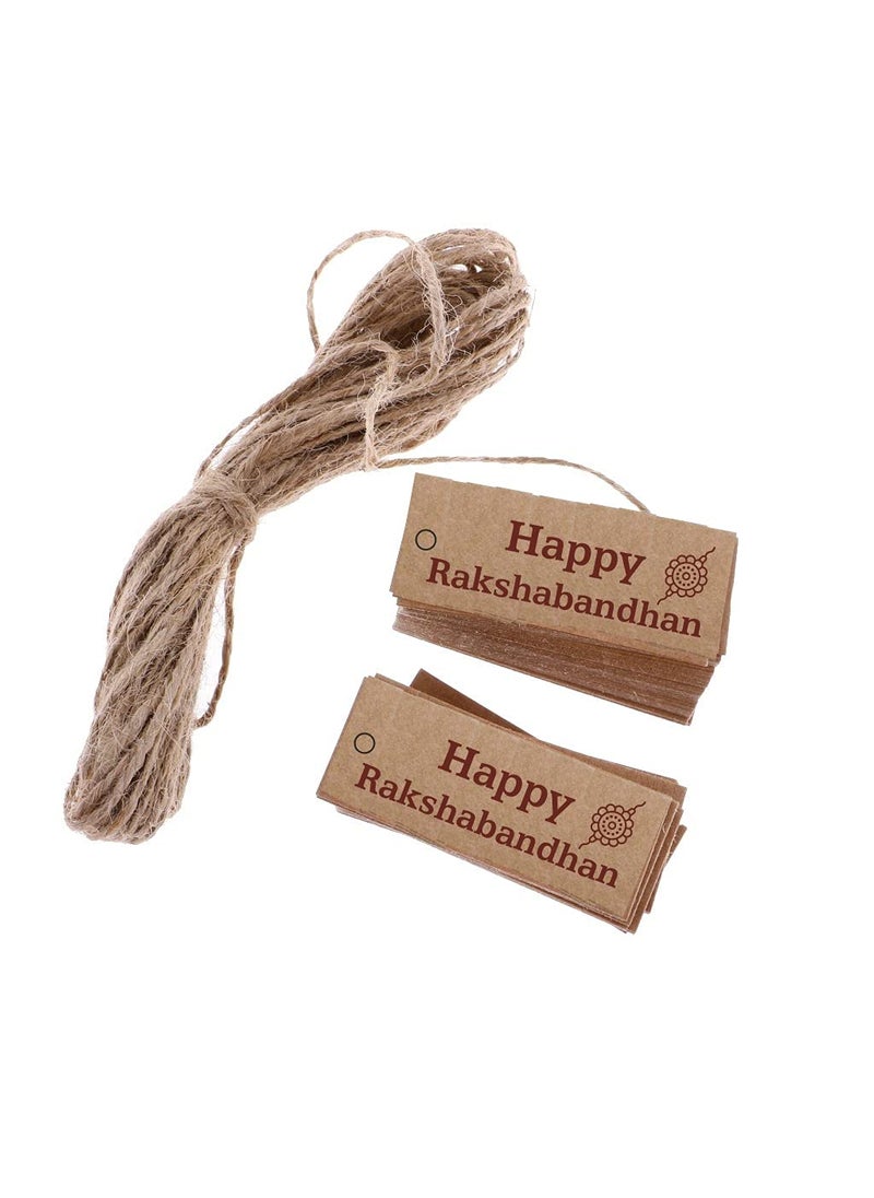 Atmiyamart Atmiyamart Rakshabandhan Handmade Kraft Tag Display Gift tag for Rakhi Packing Box 50pcs  - Image 1