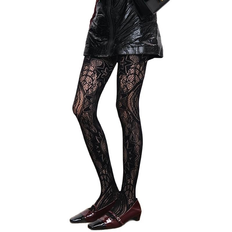 Vintage Sexy Fishnet Tights with Tattoo Pattern - Image 5