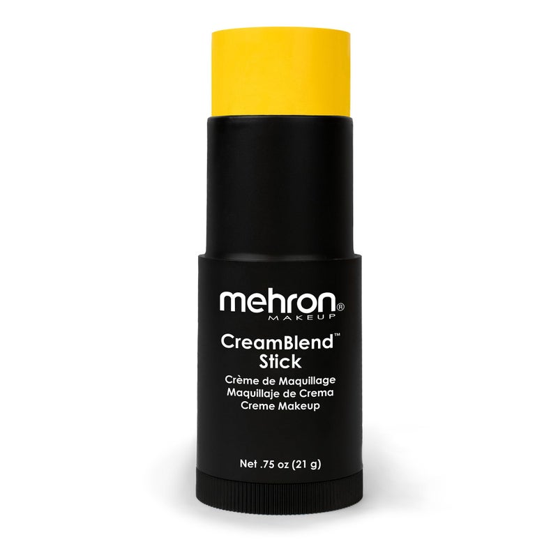 Mehron Makeup CreamBlend Stick | Face Paint, Body Paint, & Foundation Cream Makeup | Perfect for Halloween .75 oz (Yellow) - Image 1