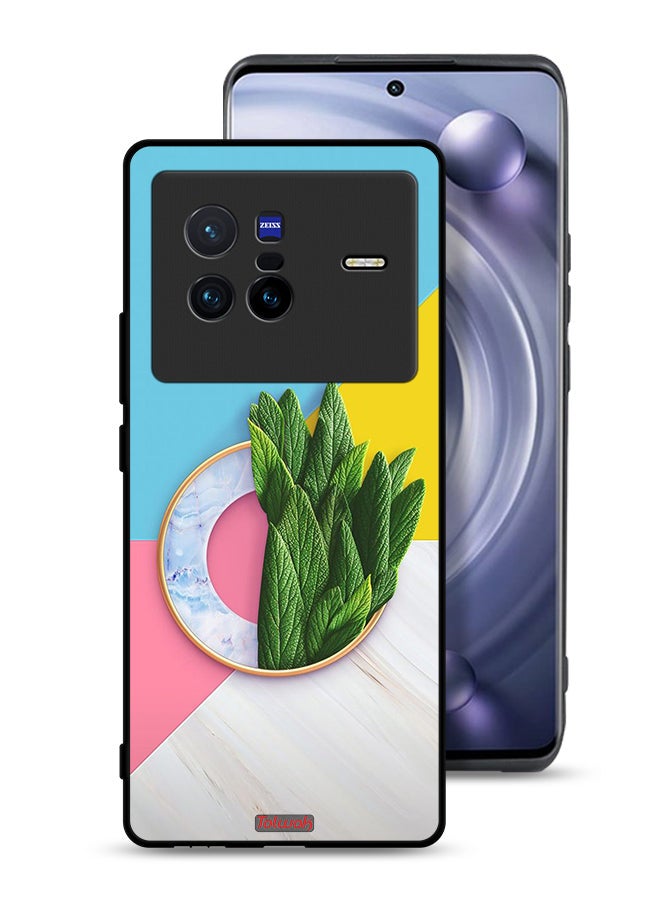 Tolwak Vivo X80 Protective Case Cover Leaves Abstract Pattern - Image 1