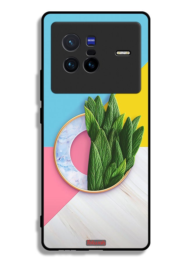 Tolwak Vivo X80 Protective Case Cover Leaves Abstract Pattern - Image 2