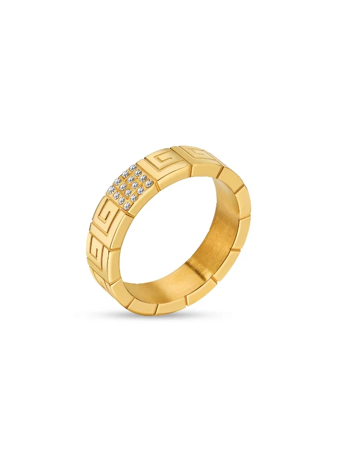 Guy Laroche Guy Laroche Audrey Gold Plated Finger Ring for Women with Crystals 52 mm