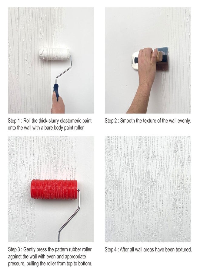 Hanroy 8'' Patterned Paint Roller for Wall Decoration Classic Texture Rubber Roller Decorative Household DIY Paint Art Tool for Wall Decoration (2008T) - Image 3