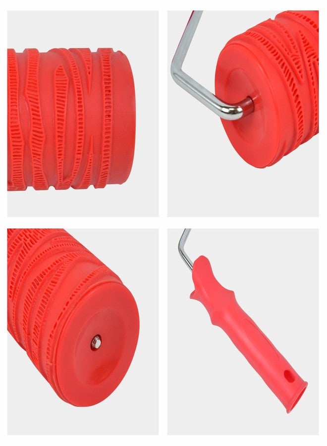 Hanroy 8'' Patterned Paint Roller for Wall Decoration Classic Texture Rubber Roller Decorative Household DIY Paint Art Tool for Wall Decoration (2008T) - Image 4