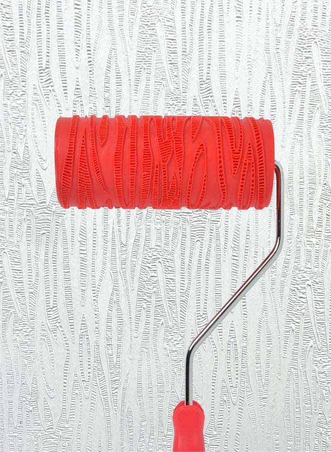 Hanroy 8'' Patterned Paint Roller for Wall Decoration Classic Texture Rubber Roller Decorative Household DIY Paint Art Tool for Wall Decoration (2008T) - Image 1