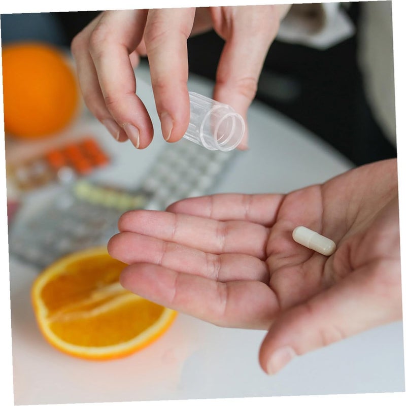 STOBAZA 24pcs Plastic Travel Pills Bottles with Silver Lids, Leakproof Mini Medicine Vials for Travel and Emergency Use, Portable Capsule Storage Bottles - Image 5