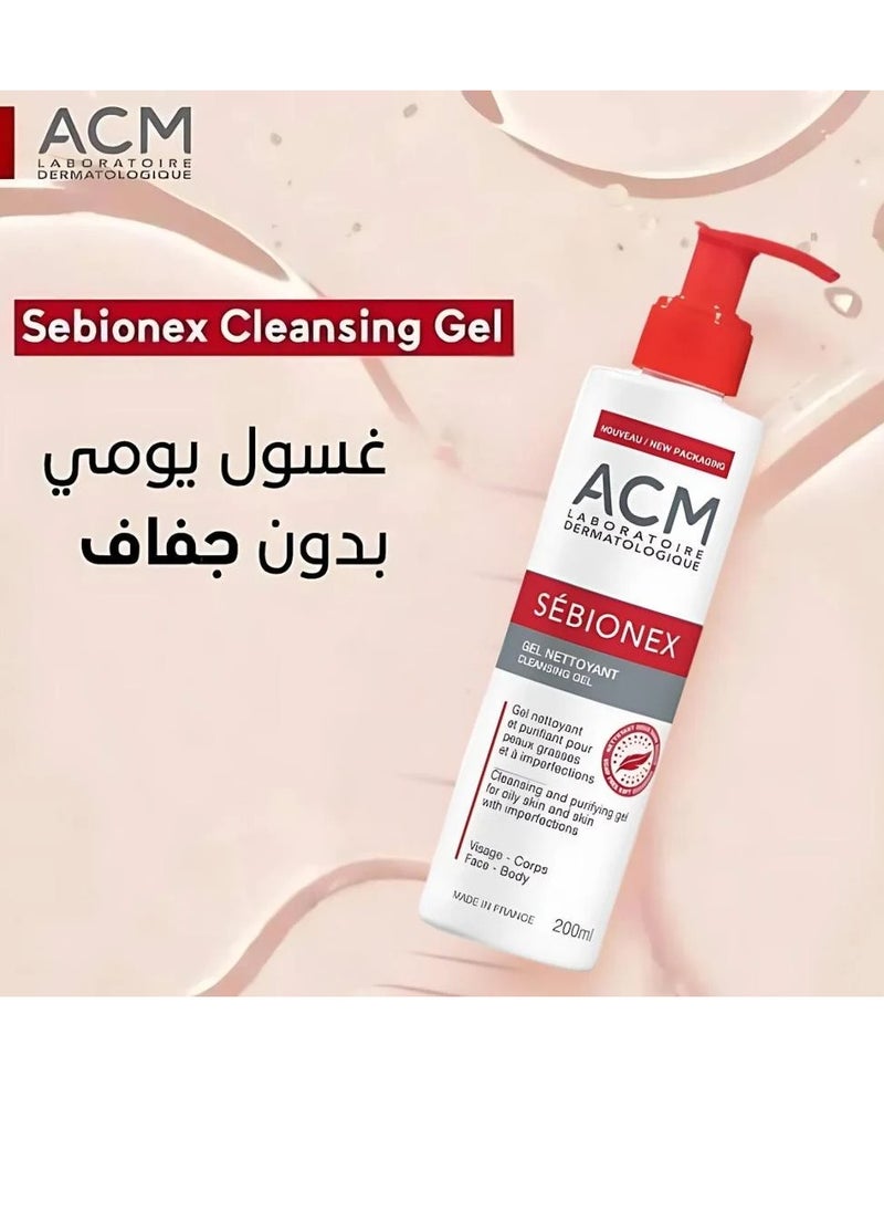 ACM Laboratoire dermatologique ACM Sebionix Cleansing Gel for Oily and Acne-prone Skin 200ml 2 pcs  - Image 2