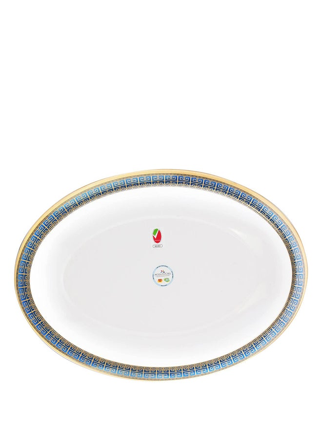 MODA CUCINA طبق تقديم بيضاوي كبير من مودة كوتشينا ميلامين، أزرق مهيب