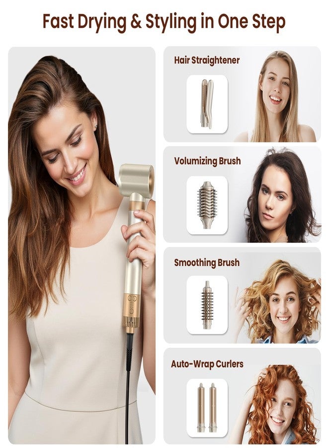 MESCOMB 6 in 1 Hair Dryer and Straightener, Hot Air Styler Wrap - Fast Drying, 1400W Air Dryer with Straightener, Frizz-Free Blowout Brush for Smoothing & Curling, Volumizing - Image 2
