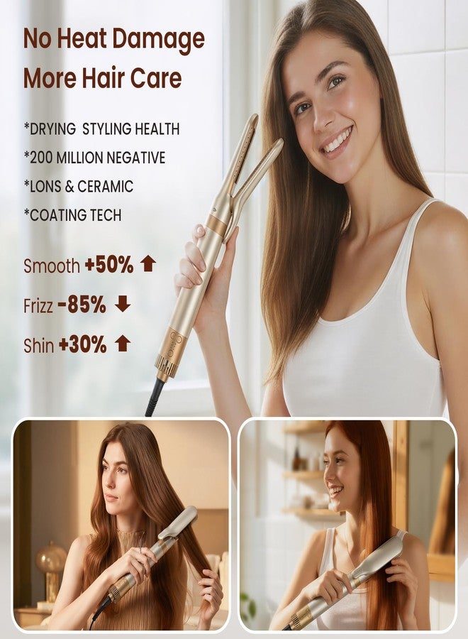 MESCOMB 6 in 1 Hair Dryer and Straightener, Hot Air Styler Wrap - Fast Drying, 1400W Air Dryer with Straightener, Frizz-Free Blowout Brush for Smoothing & Curling, Volumizing - Image 3