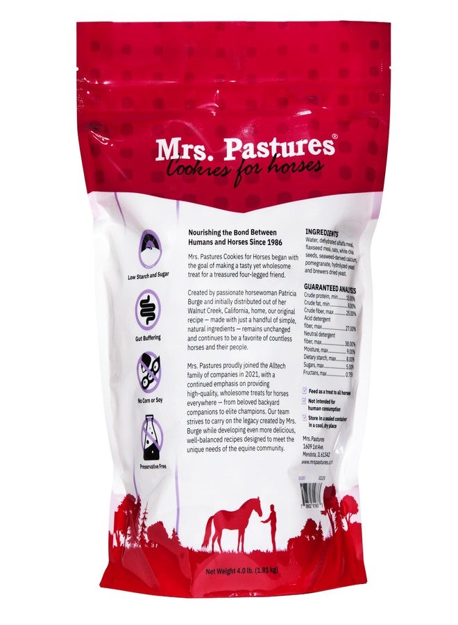 Mrs. Pastures مكافآت "ميسز باستشرز مايندفل مينيز" للخيول - مكافآت فاخرة للخيول - مصنوعة من البرسيم وبذور الكتان والرمان - نسبة منخفضة من النشا والسكر - خالية من المواد الحافظة - طبيعية بالكامل - صنع في الولايات المتحدة الأمريكية - (4 أرطال) - Image 2