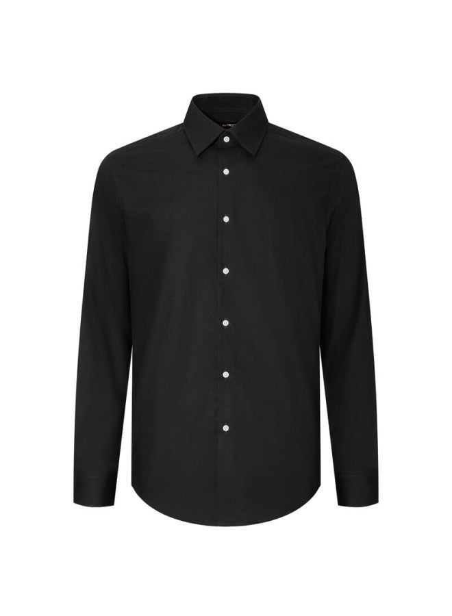 G2000 Men's Cotton Blend Skin-friendly Formal Long Sleeve Shirt 41121942g2 Black 05