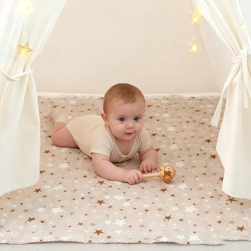 RongFa Teepee Tent Mat for KidsPortable Children Play Tent Indoor Outdoor Padded Mat for Kids Play Tent 47x47 Mat - Image 1