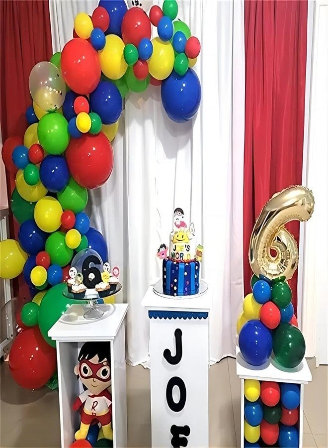 duile 60 Pcs Rainbow Balloons Red Yellow Blue Balloons Set with Primary Color Confetti Balloons Bright Multicolor Circus Balloon Assorted Colors for Fiesta Theme Party Kids Boys Birthday Decorations - Image 5