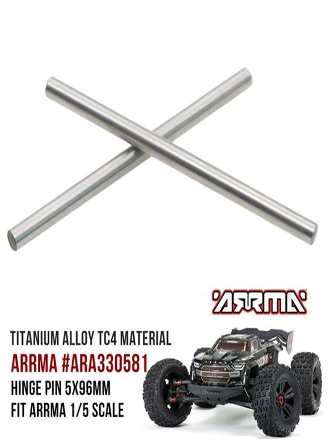 8 قطع من دبابيس المفصلات الفولاذية السفلية ARA330581 مقاس 5x96 مم لسيارات ARRMA Kraton 8S BLX Outcast 8S BLX (فضي) - Image 2