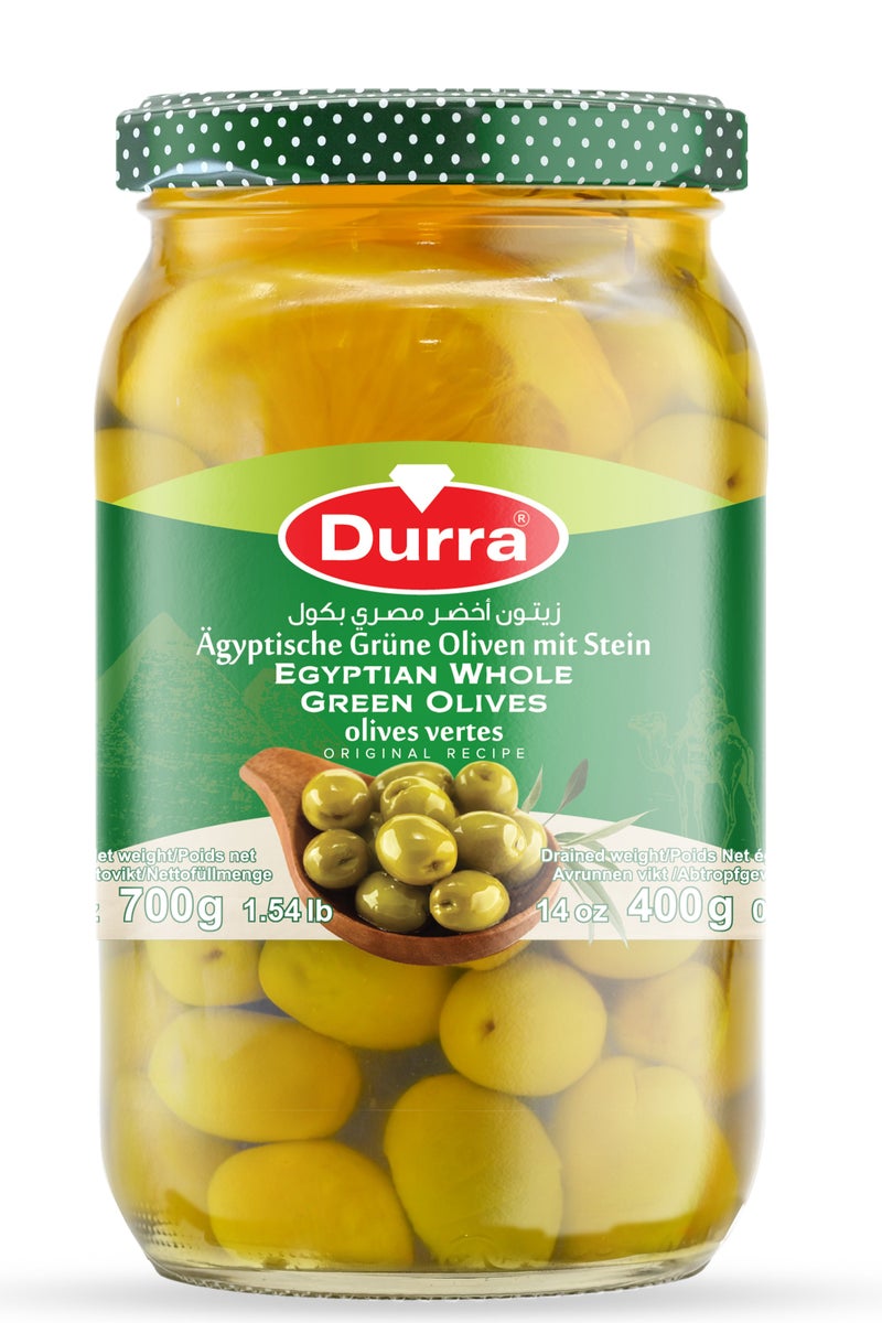 Durra Egyptian whole green olives 700 GM - Image 1