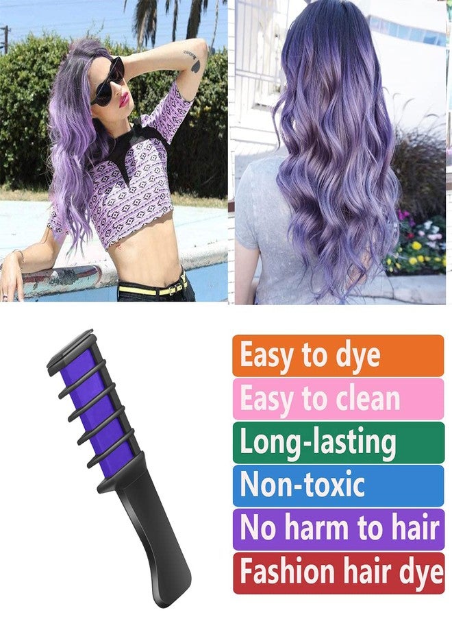 MSDADA New Hair Chalk Comb Temporary Bright Hair Color Dye for Girls Kids, Washable Hair Chalk for Girls Age 4 5 6 7 8 9 10 New Year Birthday Cosplay DIY Halloween, Christmas（Purple) - Image 4