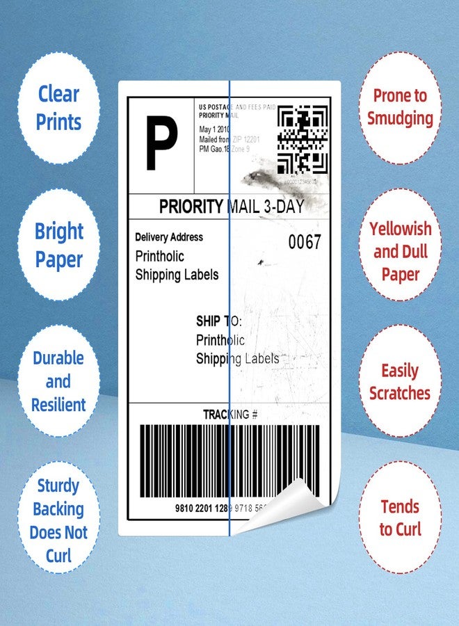Printholic Compatible Direct Thermal Labels Replacement for Dymo 30334 (2-1/4" x 1-1/4") 12 Rolls Shipping Barcode Labels - Use with Labelwriter 450, 450 Turbo, 4XL Printers - 1000 Labels/Roll - Image 5