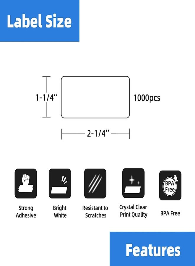 Printholic Compatible Direct Thermal Labels Replacement for Dymo 30334 (2-1/4" x 1-1/4") 12 Rolls Shipping Barcode Labels - Use with Labelwriter 450, 450 Turbo, 4XL Printers - 1000 Labels/Roll - Image 2