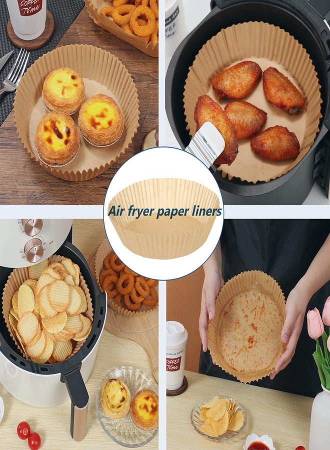 Macoota Air Fryer Liners Disposable 6.5 IN,100PCS Round Non-Stick Parchment Paper Parchment Paper for 3-5QT Air Fryer Roasting Microwave Basket - Image 4