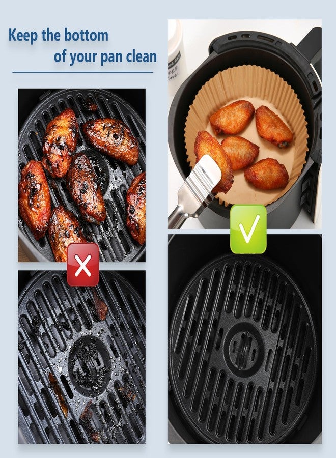 Macoota Air Fryer Liners Disposable 6.5 IN,100PCS Round Non-Stick Parchment Paper Parchment Paper for 3-5QT Air Fryer Roasting Microwave Basket - Image 3