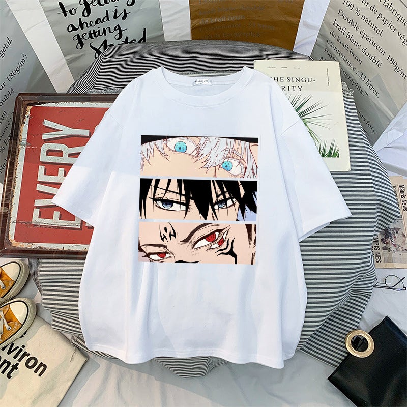 Spell Battle Fashion Large Size Thin Round Neck Short Sleeve For Female Students - Image 2
