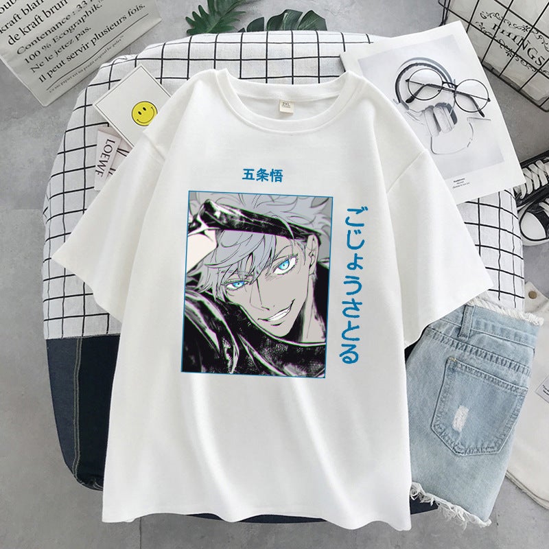 Spell Battle Fashion Large Size Thin Round Neck Short Sleeve For Female Students - Image 1